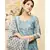 Blush blue hand block print chanderi kurta dupatta set