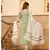 Summer green motif print cotton kurta set with doria dupatta