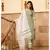 Summer green motif print cotton kurta set with doria dupatta
