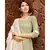 Summer green motif print cotton kurta set with doria dupatta