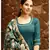 Teal green solid flared kurta set with hand block print chanderi dupatta