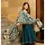 Teal green solid flared kurta set with hand block print chanderi dupatta