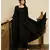 Jet black solid flared kurta with gold dot dupatta