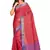 Pink woven art silk saree with blouse