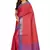Pink woven art silk saree with blouse