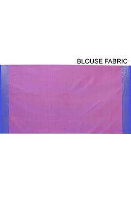 Pink woven art silk saree with blouse 4