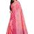 Pink woven art silk saree with blouse
