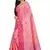 Pink woven art silk saree with blouse