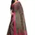 Dark grey woven art silk saree with blouse