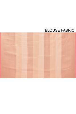 Peach woven cotton silk saree with blouse 4