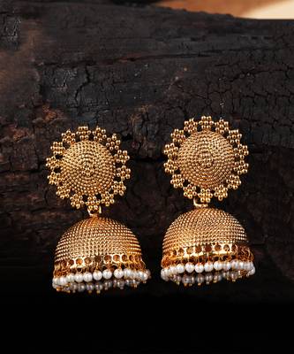 Festival-ready Gold-Plated Jhumka Earrings 5