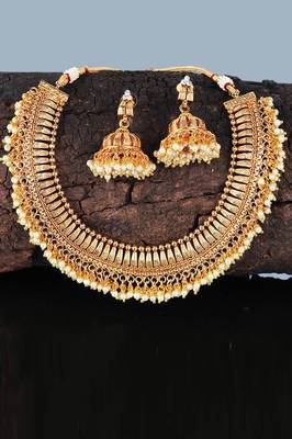 Gold Plated Polki Designer Necklace Sets 8