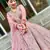 Baby Pink Thread Embroidered Georgette Semi Stitched wedding lehenga for Bridal
