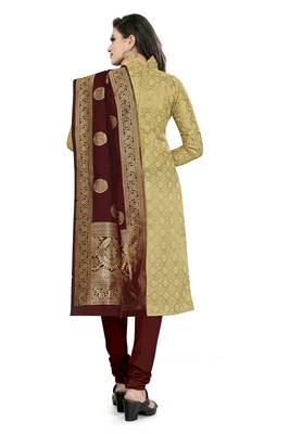 Beige abstract print jacquard salwar 2