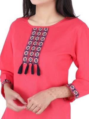 K2Creations Casual 3/4 Sleeve Embroidered Women Multicolor Top 4