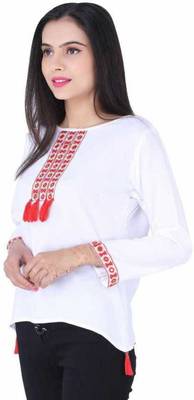 K2Creations Casual 3/4 Sleeve Embroidered Women Multicolor Top 5