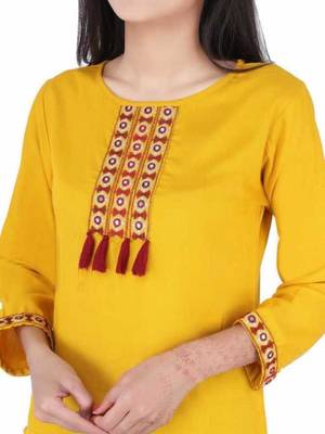 K2Creations Casual 3/4 Sleeve Embroidered Women Multicolor Top 4