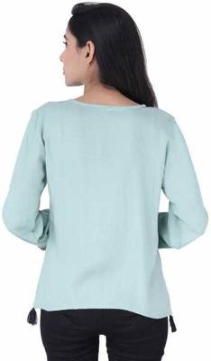 K2Creations Casual 3/4 Sleeve Embroidered Women Multicolor Top 2
