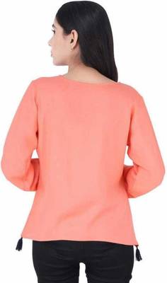 K2Creations Casual 3/4 Sleeve Embroidered Women Multicolor Top 2
