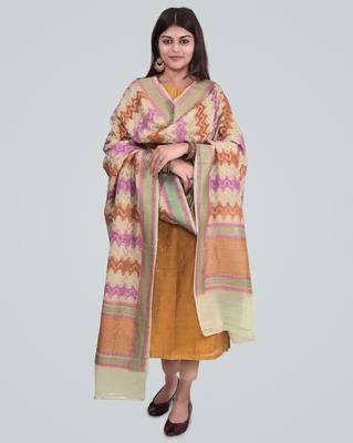 Pure Chiffon Silk Banarasi Handwoven Dupatta 1