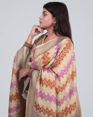 Pure Chiffon Silk Banarasi Handwoven Dupatta 3