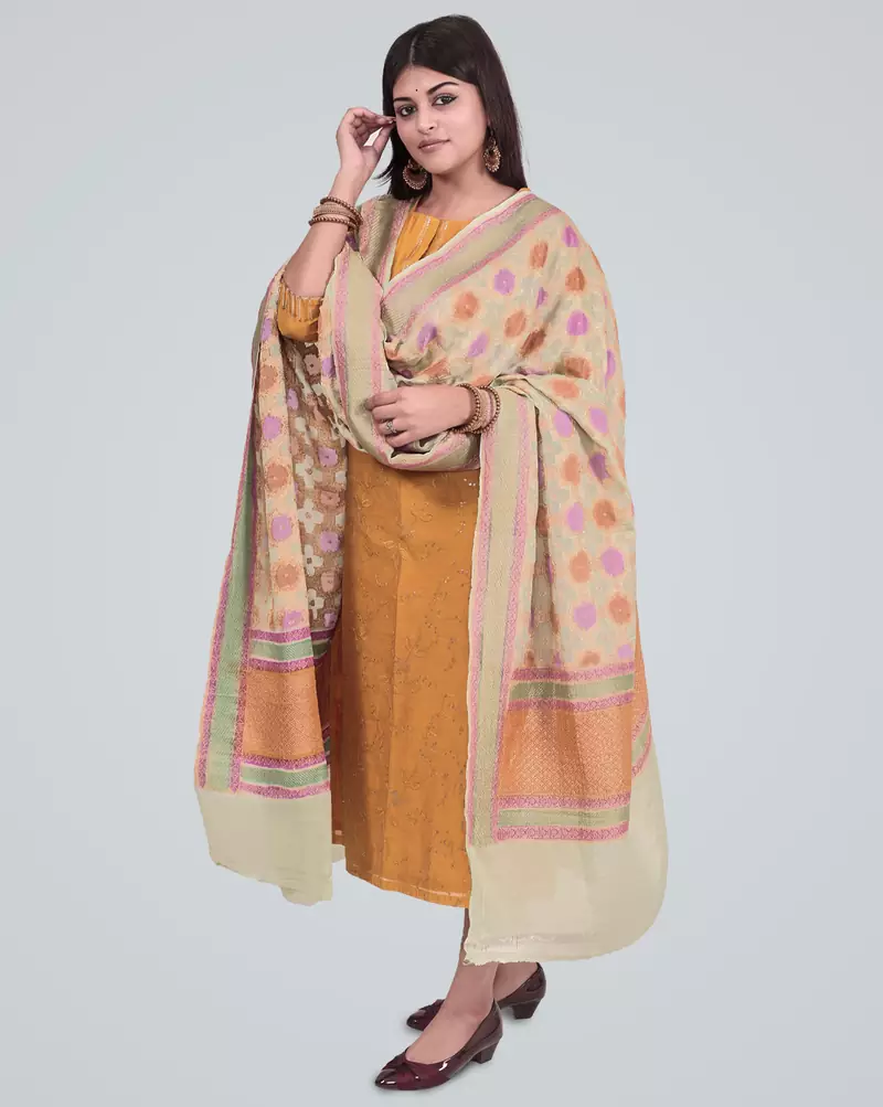 Pure Chiffon Silk Banarasi Handwoven Dupatta