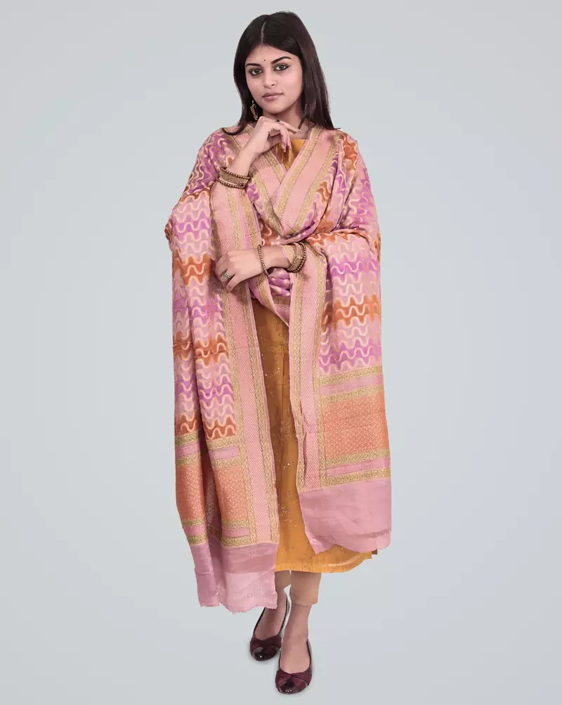 Pure Chiffon Silk Banarasi Handwoven Dupatta
