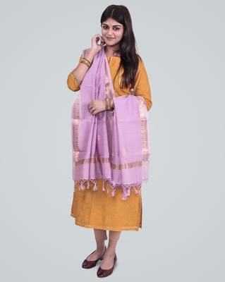 Pure Chanderi Silk Banarasi Zari Booti Dupatta 1