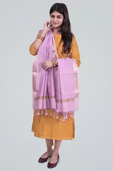 Pure Chanderi Silk Banarasi Zari Booti Dupatta