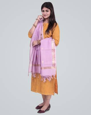 Pure Chanderi Silk Banarasi Zari Booti Dupatta 2