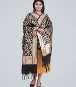 Semi Kataan Silk Banarasi Zari Floral Jaal Dupatta
