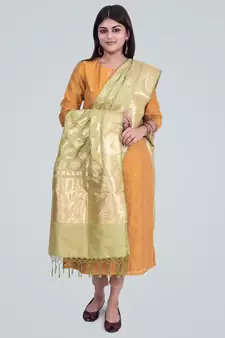 Semi Kataan Silk Banarasi Zari Boota Dupatta