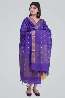 Pure Munga Silk Banarasi Zari Booti Dupatta