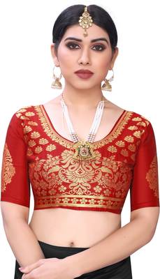 Black Vichitra Silk Plain Bollywood Saree with Banarasi Silk Blouse Piece. 4