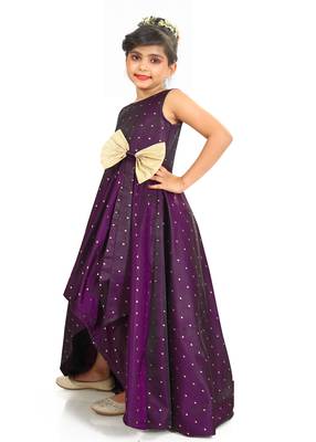 Kids Maroon Gown Dress For Girls  2
