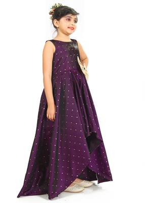 Kids Maroon Gown Dress For Girls  3