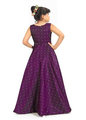 Kids Maroon Gown Dress For Girls  4
