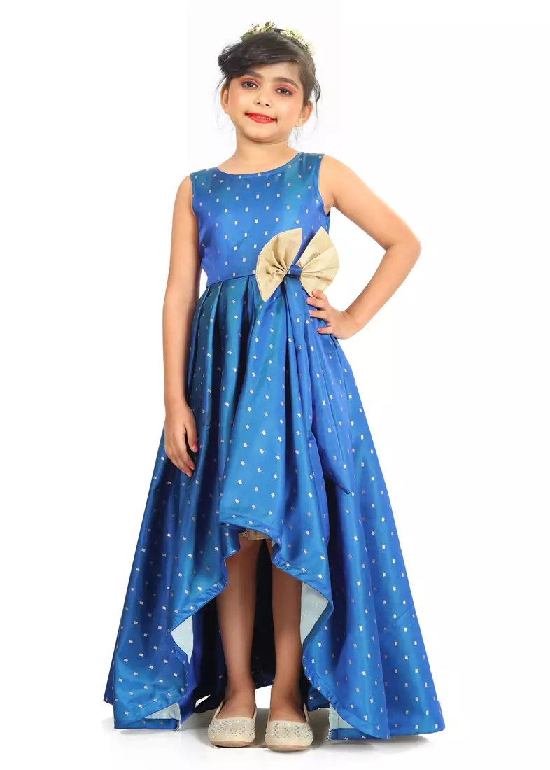 Kids Royal Blue Gown Dress For Girls 