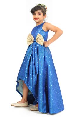 Kids Royal Blue Gown Dress For Girls  2