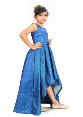 Kids Royal Blue Gown Dress For Girls  3