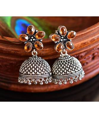 Beautiful Gold Silver Color Designer Jhumkka Dj22677 1