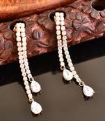 Beautiful Gold Tone Trendy Long Cz Earrings Dj27153
