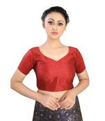 Red Silk readymade blouse