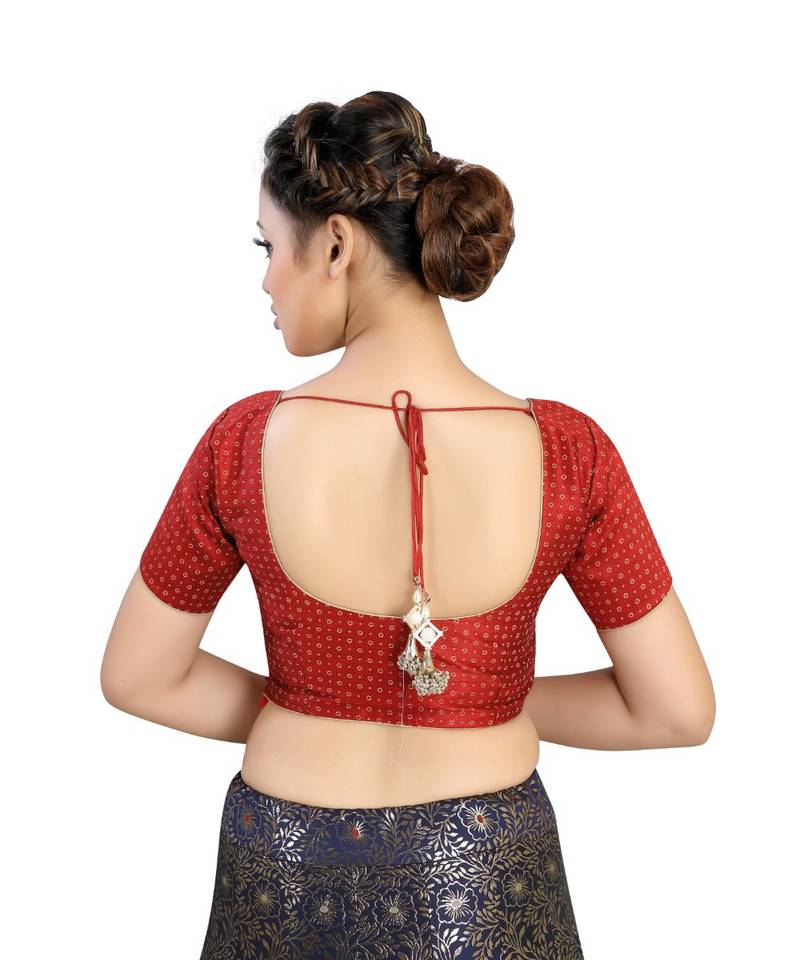 Red Silk readymade blouse