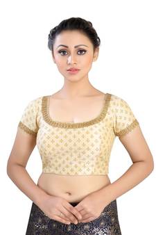 Cream Silk readymade blouse