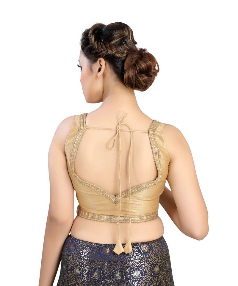 Gold Silk readymade blouse