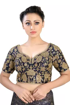 Blue Silk readymade blouse