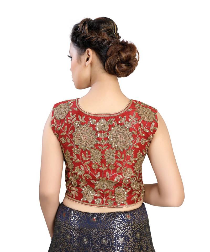 Red Silk readymade blouse