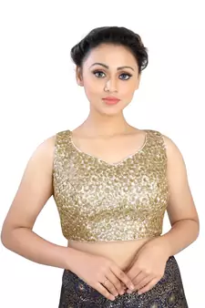 Gold Silk readymade blouse