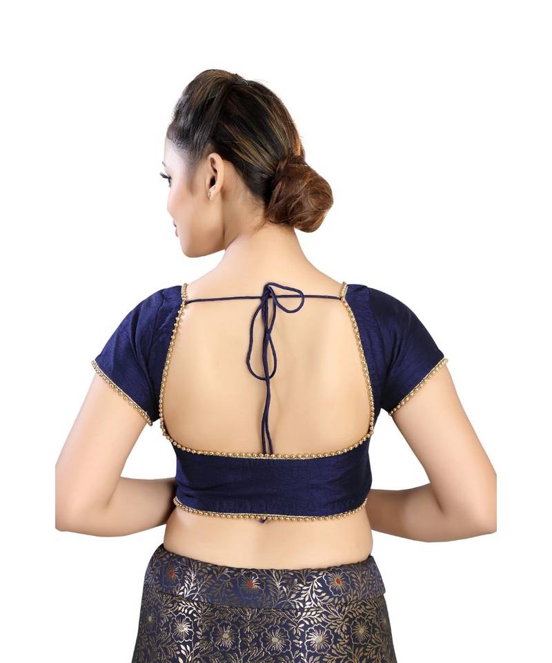 Blue Silk readymade blouse